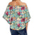 Hawaii Seamless Floral Pattern With Tropical Hibiscus, Watercolor Women's Off Shoulder Wrap Waist Top - AH - Polynesian Pride