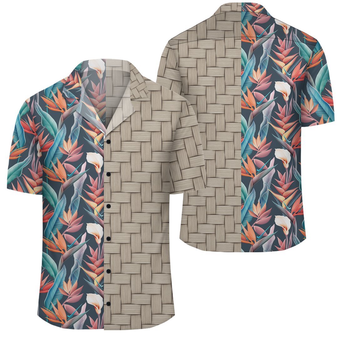 Hawaii Seamless Tropical Flower Hawaiian Summer Lauhala Moiety Hawaiian Shirt Unisex Art - Polynesian Pride
