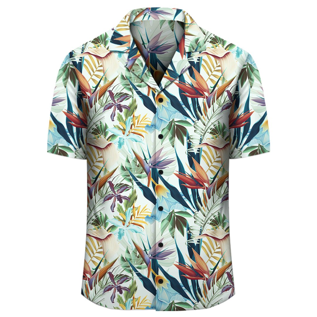 Hawaii Seamless Tropical Flower Plant And Leaf Hawaiian Shirt - Polynesian Pride
