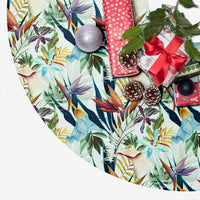 Hawaii Seamless Tropical Flower Plant And Leaf Pattern Background Tree Skirt - Polynesian Pride