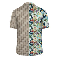 Hawaii Seamless Tropical Flower Plant And Leaf Lauhala Moiety Hawaiian Shirt - Polynesian Pride