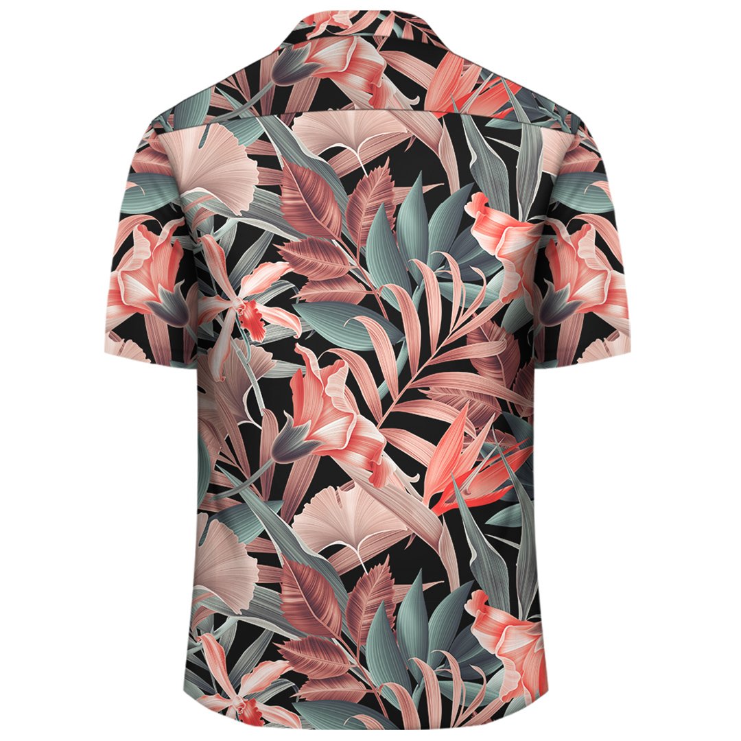 Hawaii Seamless Tropical Flower Plant Leaf Pattern Background Retro Botanical Style Hawaiian Shirt - Polynesian Pride