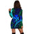 Hawaii Shark Polynesian Tropical Hoodie Dress - Blue - AH - Polynesian Pride