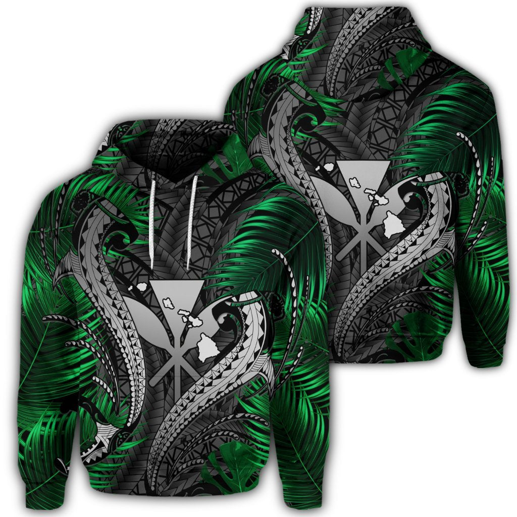 Hawaiian Shark Polynesian Tropical Hoodie Gray Unisex Art - Polynesian Pride