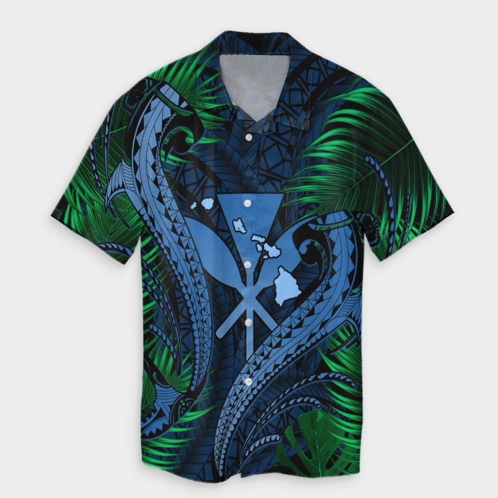 Hawaii Shark Polynesian Tropical Hawaiian Shirt - Pastel - AH Unisex Black - Polynesian Pride