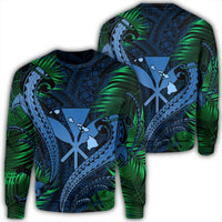 Hawaii Shark Polynesian Tropical Sweatshirt - Pastel - AH Unisex Black - Polynesian Pride