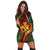 Hawaii Shark Polynesian Tropical Hoodie Dress - Red - AH - Polynesian Pride