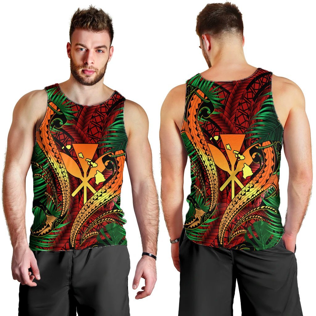 Hawaii Shark Polynesian Tropical Tank Top - Red - AH - Polynesian Pride