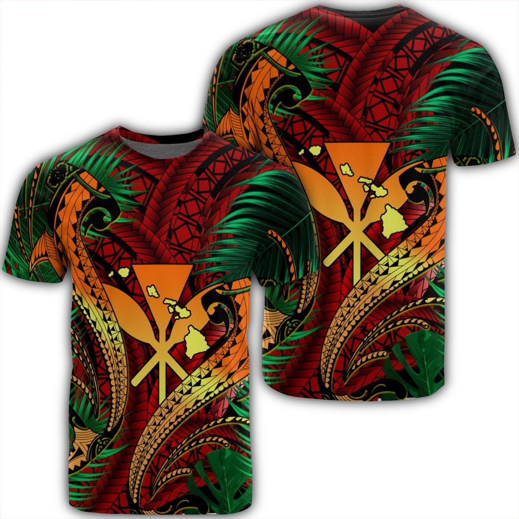 Hawaii Shark Polynesian Tropical T Shirt Red Unisex Black - Polynesian Pride