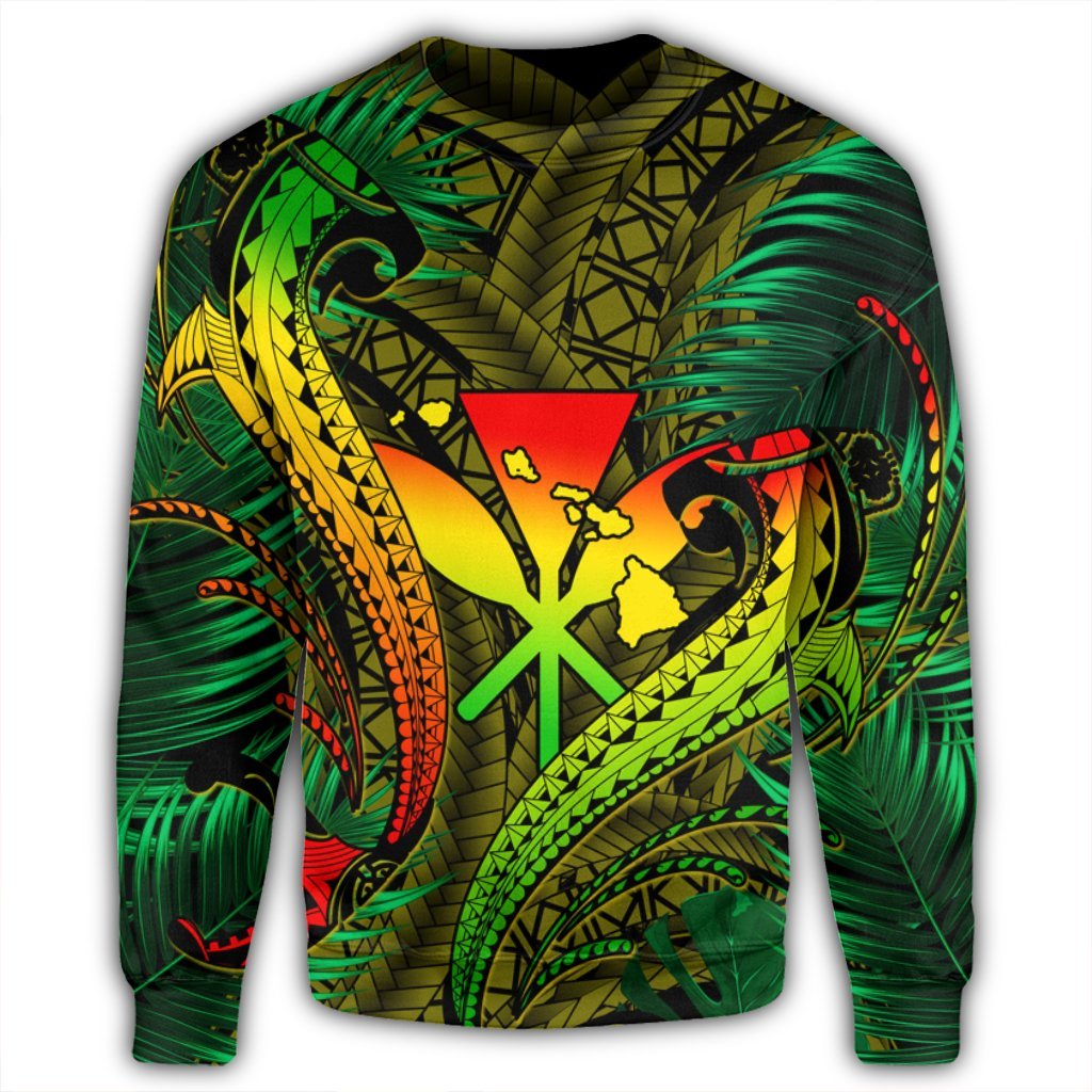 Hawaii Shark Polynesian Tropical Sweatshirt - Reggae - AH - Polynesian Pride
