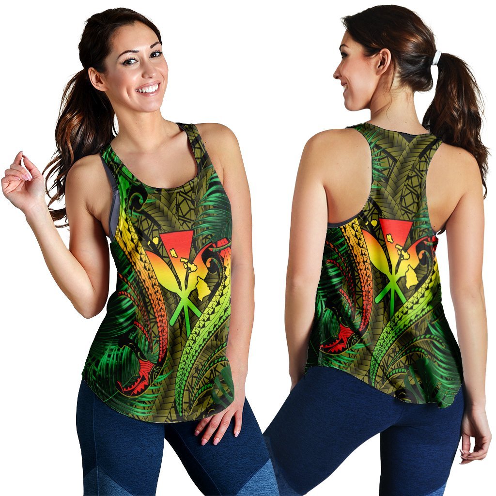 Hawaii Shark Polynesian Tropical Racerback Tank - Reggae - AH Black - Polynesian Pride