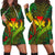 Hawaii Shark Polynesian Tropical Hoodie Dress - Reggae - AH Black - Polynesian Pride