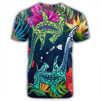 Hawaii Shark Tropical Color T Shirt - Polynesian Pride