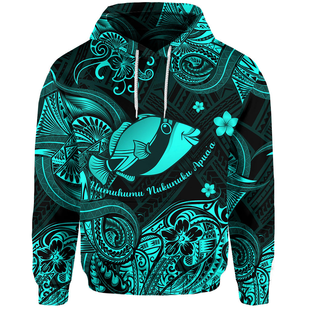 Custom Hawaii State Fish: Humuhumu Nukunuku Apuaa Polynesian Hoodie Unique Style Turquoise LT8 - Polynesian Pride