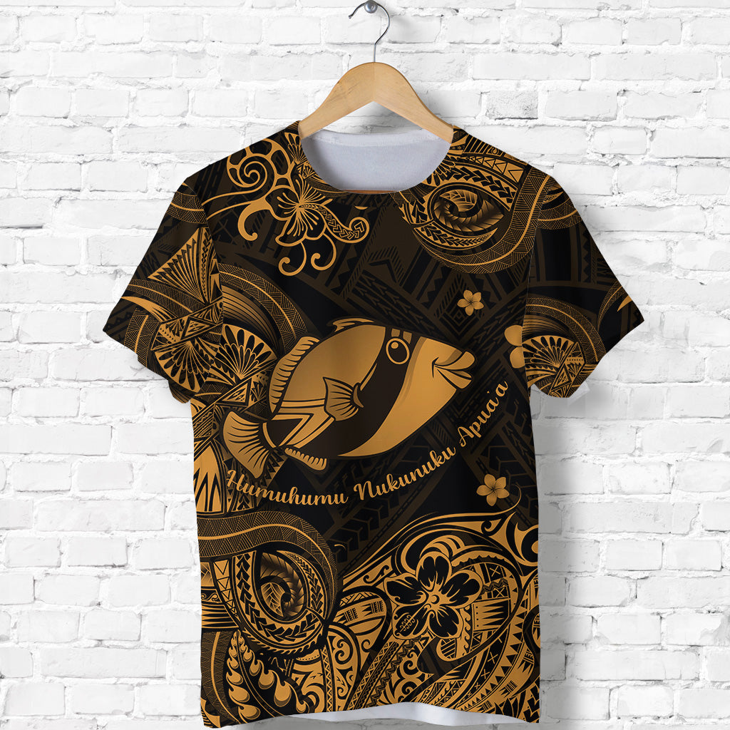 Hawaii State Fish: Humuhumu Nukunuku Apuaa Polynesian T Shirt Unique Style Gold LT8 - Polynesian Pride