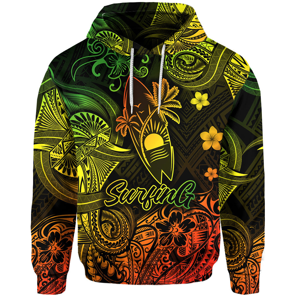 Custom Hawaii Surfing Polynesian Hoodie Unique Style Reggae LT8 - Polynesian Pride