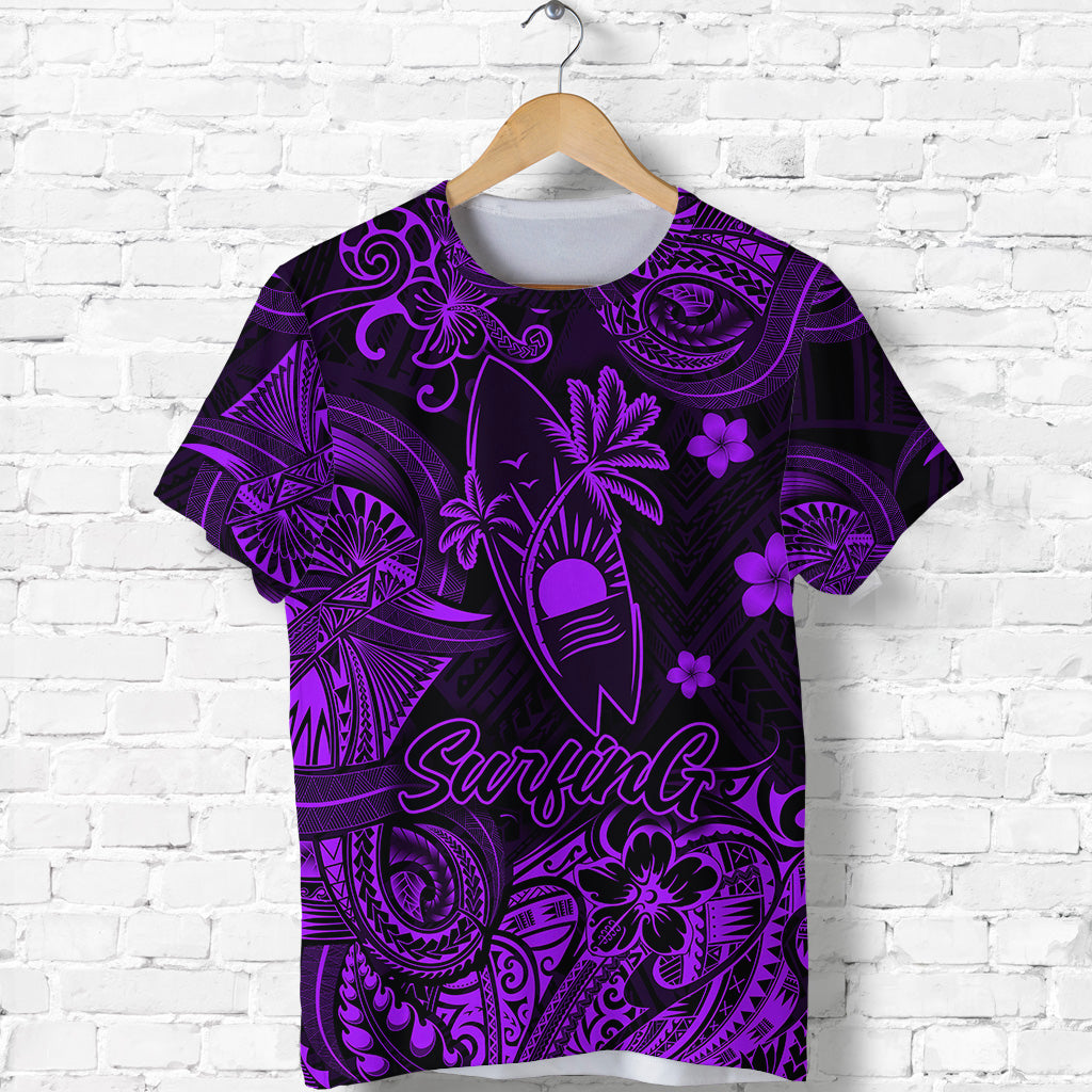 Hawaii Surfing Polynesian T Shirt Unique Style Purple LT8 - Polynesian Pride