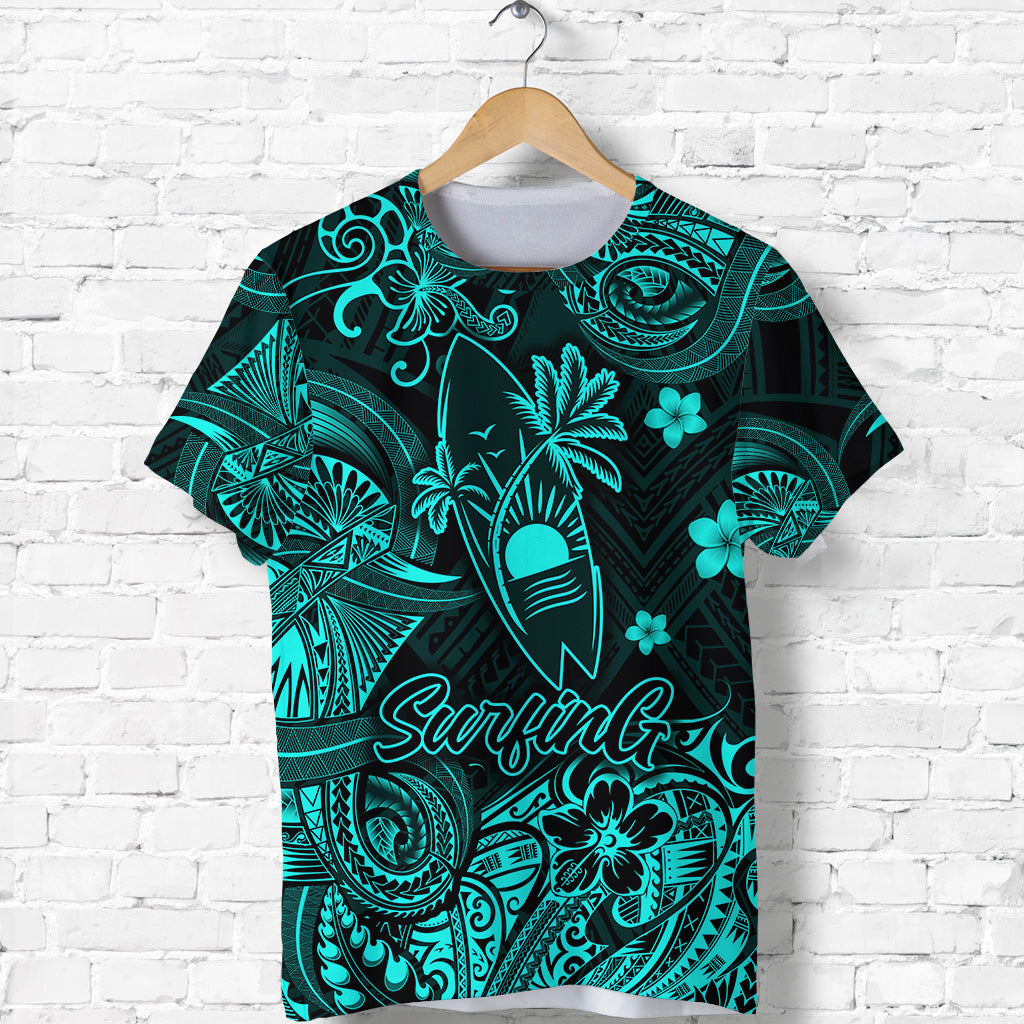 Custom Hawaii Surfing Polynesian T Shirt Unique Style Turquoise LT8 - Polynesian Pride