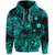 Hawaii Surfing Polynesian Zip Hoodie Unique Style Turquoise LT8 - Polynesian Pride