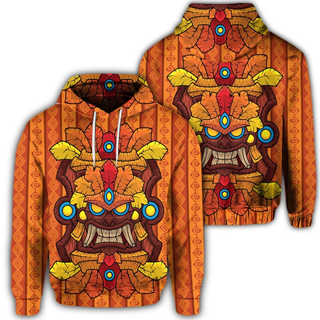 Hawaiian Tiki Pattern Hoodie Unisex Art - Polynesian Pride