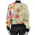 Hawaii Triple Marble Turtle Polynesian Hibiscus Bomber Jacket - AH - Benjamin Style - Beige - Polynesian Pride