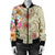 Hawaii Triple Marble Turtle Polynesian Hibiscus Bomber Jacket - AH - Benjamin Style - Beige - Polynesian Pride