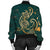 Hawaii Triple Marble Turtle Polynesian Hibiscus Bomber Jacket - AH - Benjamin Style - Green - Polynesian Pride