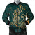 Hawaii Triple Marble Turtle Polynesian Hibiscus Bomber Jacket - AH - Benjamin Style - Green Black Unisex - Polynesian Pride