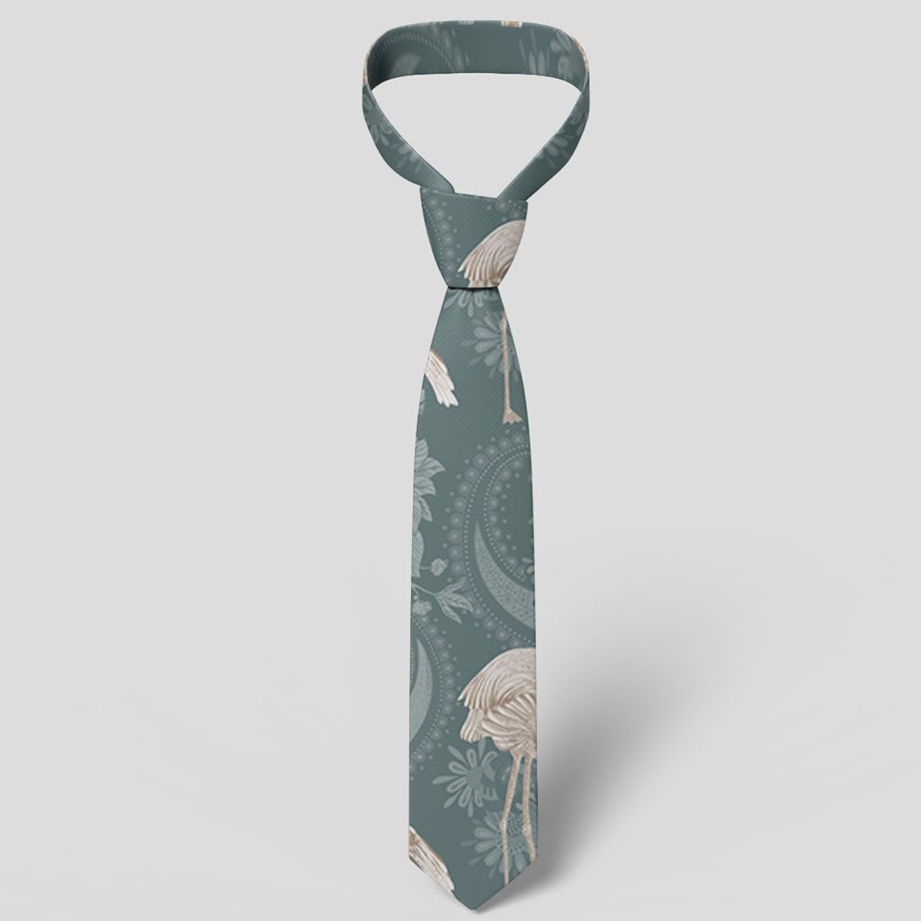 Hawaii Tropical Flamingos And Tropical Plants Necktie - Polynesian Pride