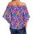 Hawaii Tropical Flowers Pink Women's Off Shoulder Wrap Waist Top - AH - Polynesian Pride