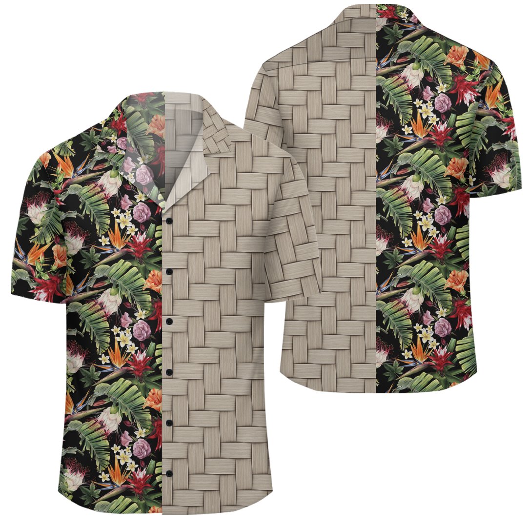 Hawaii Tropical Flowers Watercolor Lauhala Moiety Hawaiian Shirt Unisex Art - Polynesian Pride