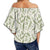 Hawaii Tropical Green Pattern Women's Off Shoulder Wrap Waist Top - AH - Polynesian Pride