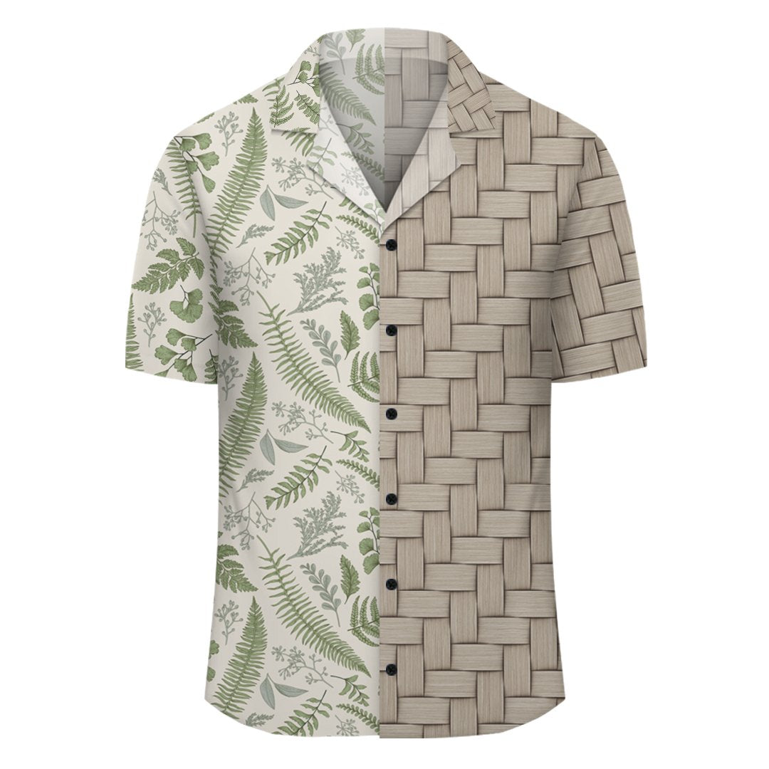 Hawaii Tropical Green Pattern Lauhala Moiety Hawaiian Shirt - Polynesian Pride