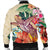 Hawaii Tropical Hibiscus Turtle Beige Bomber Jacket - AH - Polynesian Pride