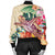 Hawaii Tropical Hibiscus Turtle Beige Bomber Jacket - AH - Polynesian Pride