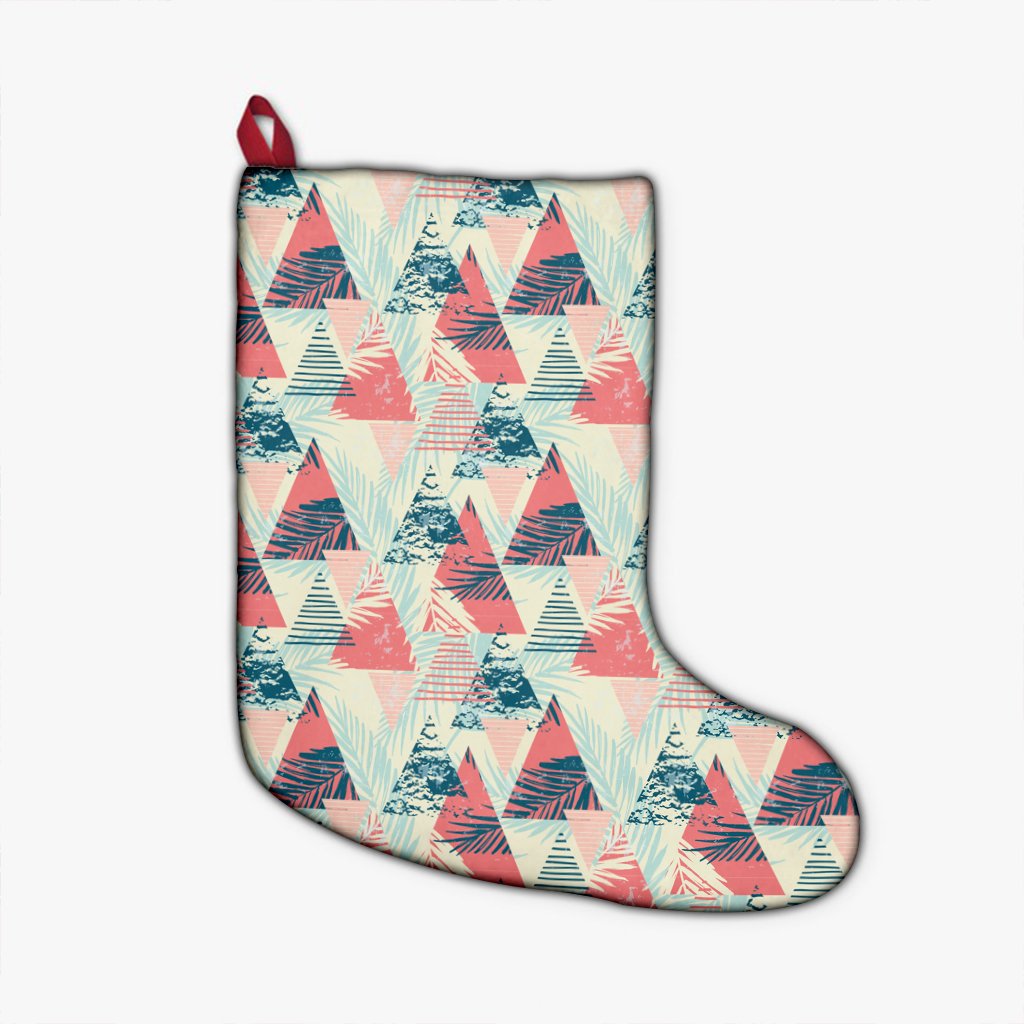 Hawaii Tropical Leaf Triangle Pattern Christmas Stocking - Polynesian Pride