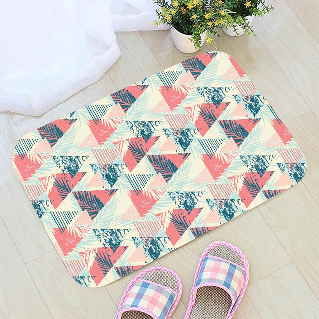 Hawaii Tropical Leaf Triangle Pattern Hawaii Door Mat - Polynesian Pride