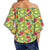 Hawaii Tropical Leaves And Flowers Women's Off Shoulder Wrap Waist Top - AH - Polynesian Pride