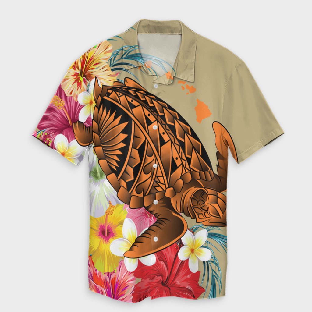 Hawaii Tropical Turtle Hibiscus And Plumeria Hawaiian Shirt - AH Unisex Black - Polynesian Pride