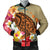 Hawaii Tropical Turtle Hibiscus And Plumeria Bomber Jacket - AH Black Unisex - Polynesian Pride