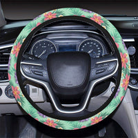 Hawaii Tropical Floral Vintage Strelitzia Flower Banana Leaves Hawaii Universal Steering Wheel Cover with Elastic Edge - Polynesian Pride