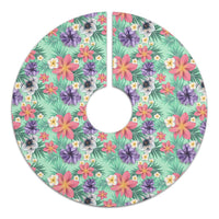 Hawaii Tropical flower, blossom cluster seamless pattern Tropical Flowers Palm Leaves Plant And Leaf Tree Skirt - Polynesian Pride