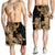 Hawaii Turtle Men's Shorts Polynesian Hibiscus Art Gold - AH - Polynesian Pride