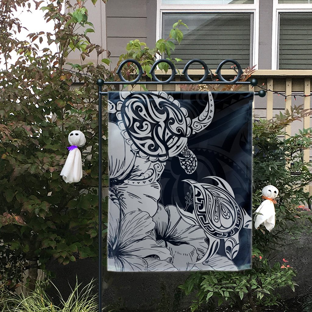 Hawaii Turtle Flag Polynesian Hibiscus Art Gray - AH - Polynesian Pride
