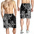 Hawaii Turtle Men's Shorts Polynesian Hibiscus Art Gray - AH - Polynesian Pride