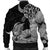 Hawaii Turtle Bomber Jacket Polynesian Hibiscus Art Gray - AH - Polynesian Pride