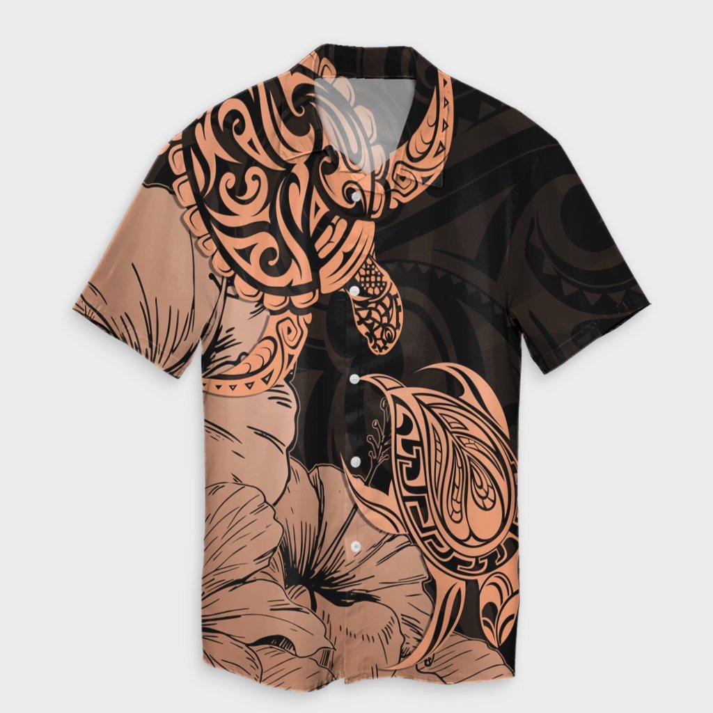 Hawaii Turtle Hawaiian Shirt Polynesian Hibiscus Art Organe - AH Unisex Black - Polynesian Pride