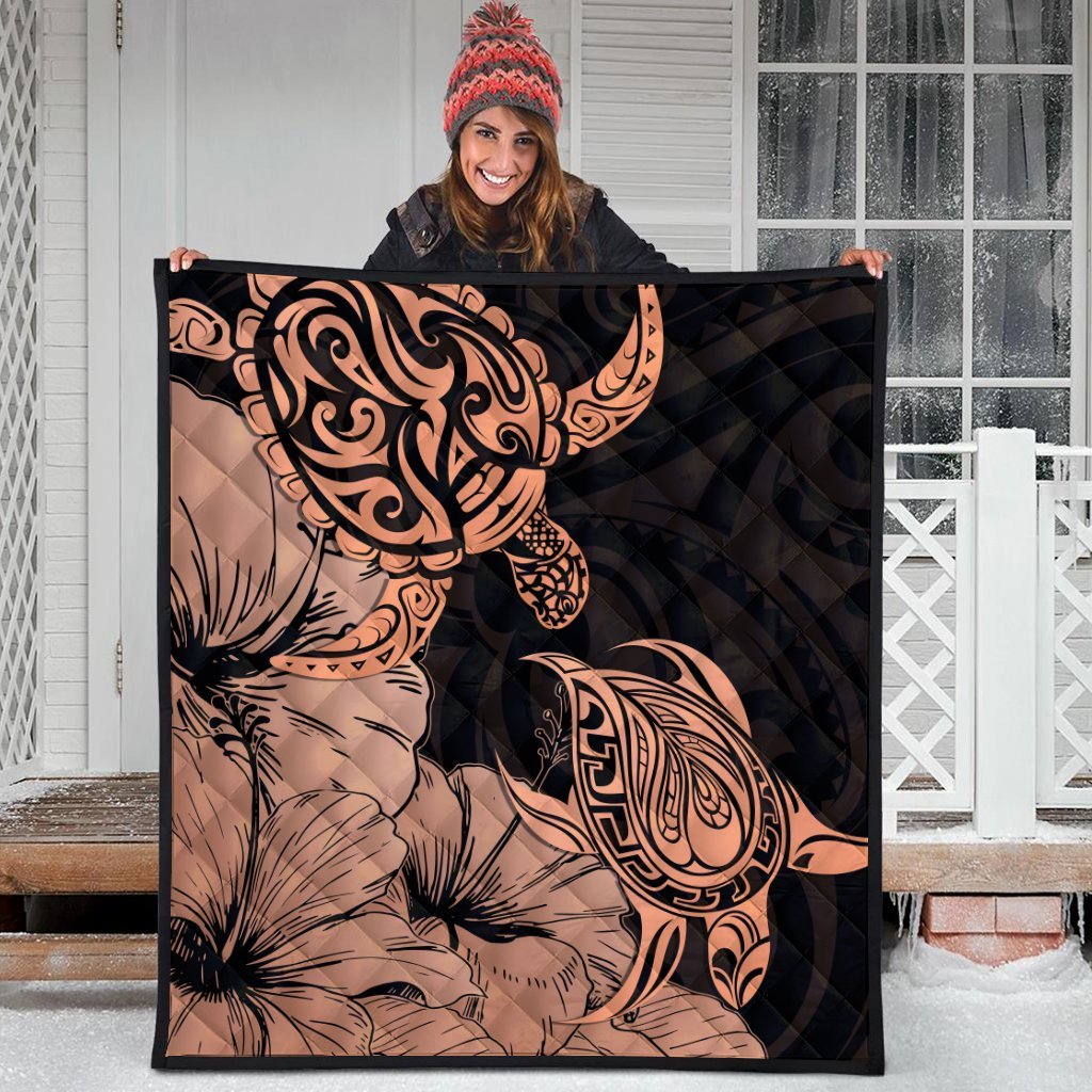 Hawaii Turtle Premium Quilts Polynesian Hibiscus Art Organe - AH - Polynesian Pride