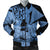 Hawaii Turtle Bomber Jacket Polynesian Hibiscus Art Ver 2.0 Blue - AH Black Unisex - Polynesian Pride