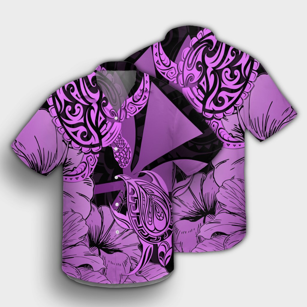 Hawaii Turtle Hawaiian Shirt Polynesian Hibiscus Art Ver 2.0 Pink - AH - Polynesian Pride